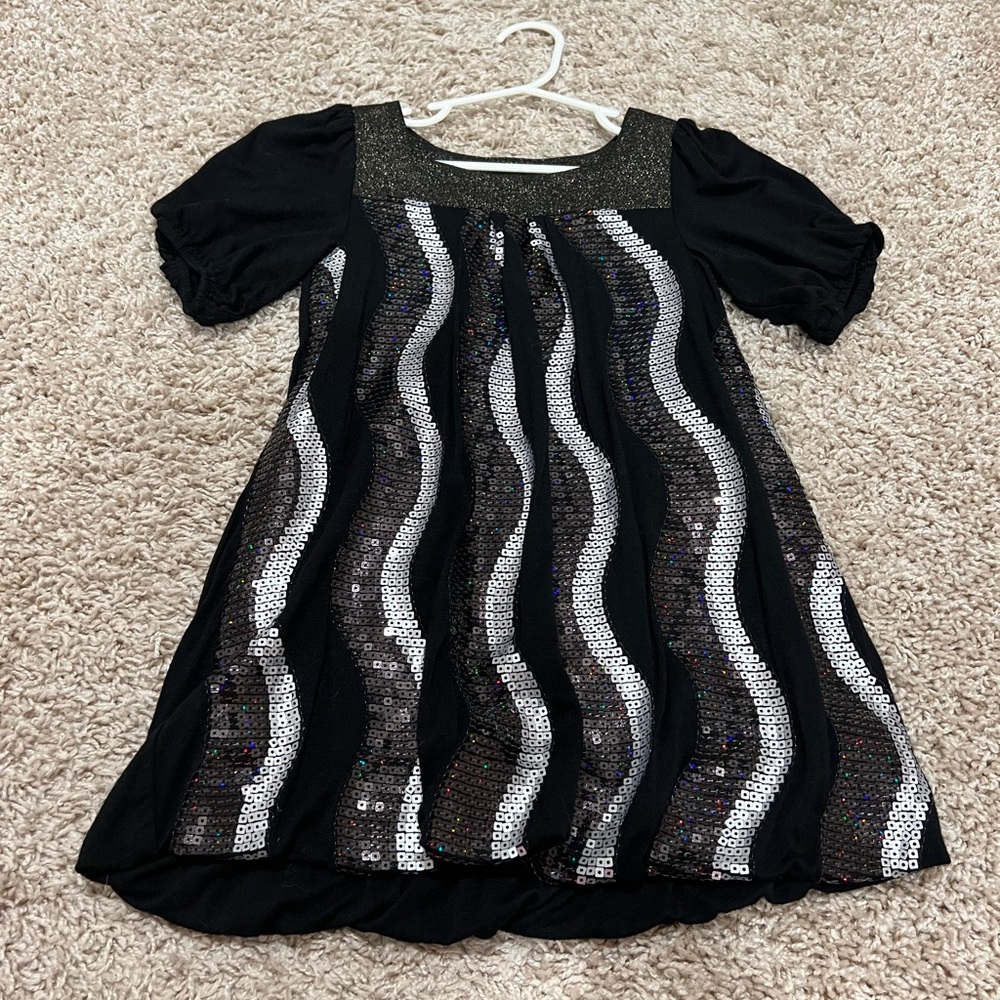 Hannah Banana Little Girl Front Sequin Dress